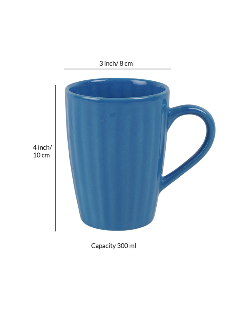 Monochrome Ceramic Liner Designed Mugs | Set of 2 | 300ml