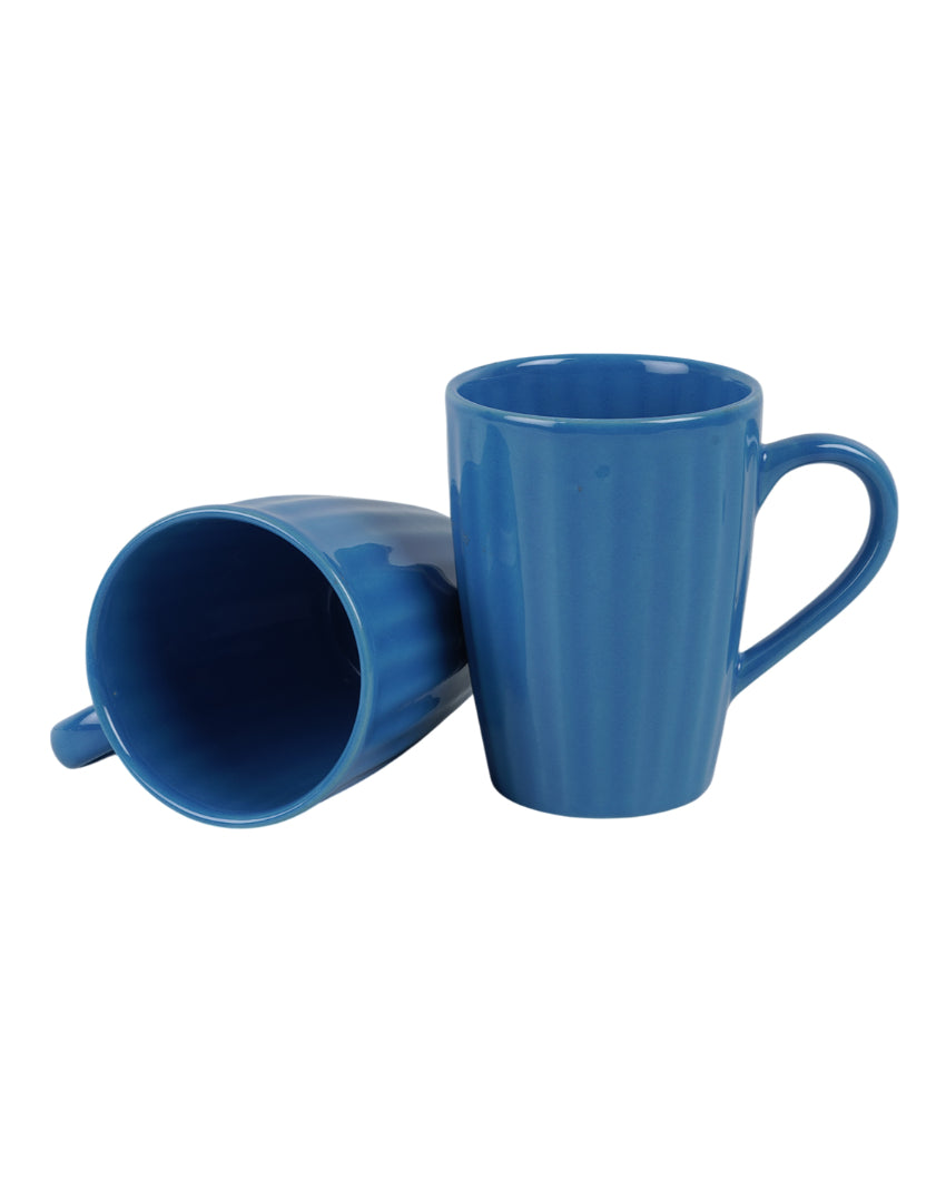 Monochrome Ceramic Liner Designed Mugs | Set of 2 | 300ml