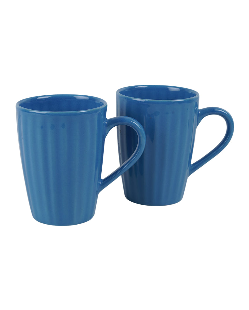 Monochrome Ceramic Liner Designed Mugs | Set of 2 | 300ml