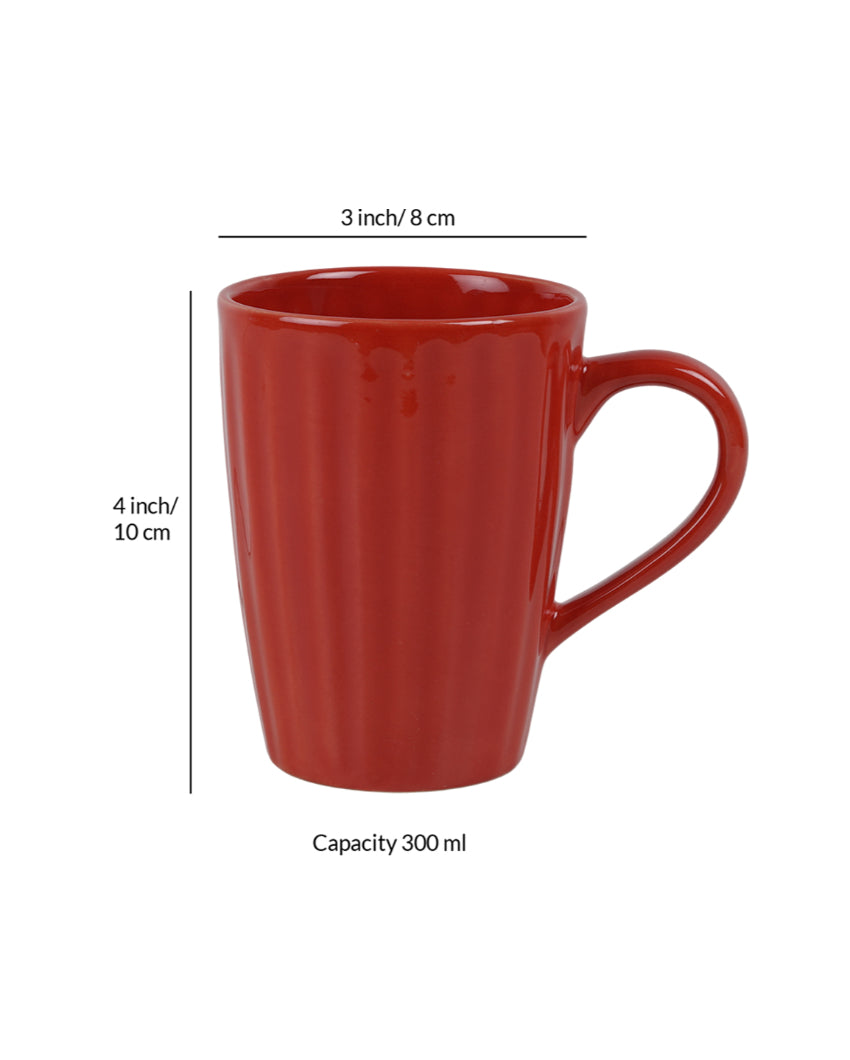Monochrome Ceramic Liner Designed Mugs | Set of 2 | 300ml