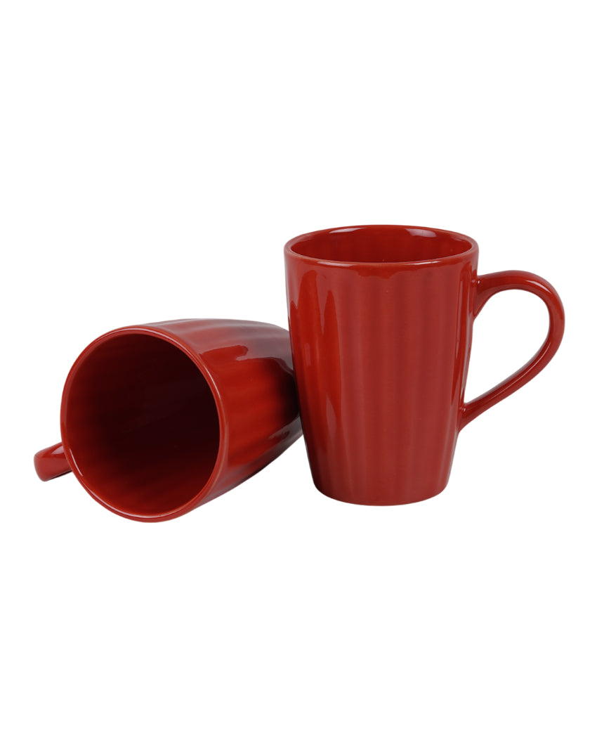 Monochrome Ceramic Liner Designed Mugs | Set of 2 | 300ml