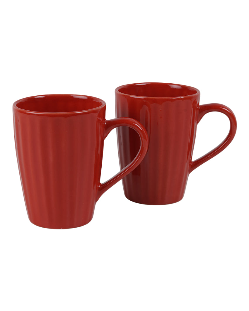 Monochrome Ceramic Liner Designed Mugs | Set of 2 | 300ml
