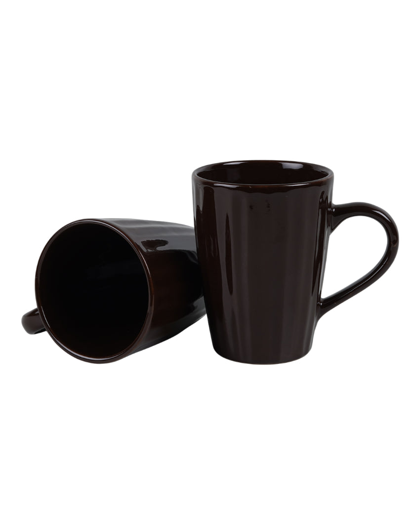 Monochrome Ceramic Liner Designed Mugs | Set of 2 | 300ml