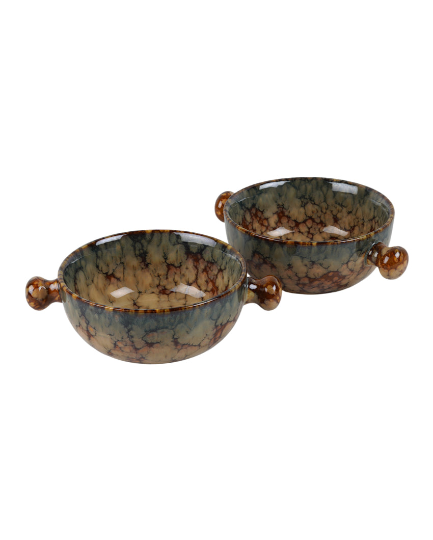 Hearty Ceramic Brown Textured Soup Bowls | Set of 6 | 380ml