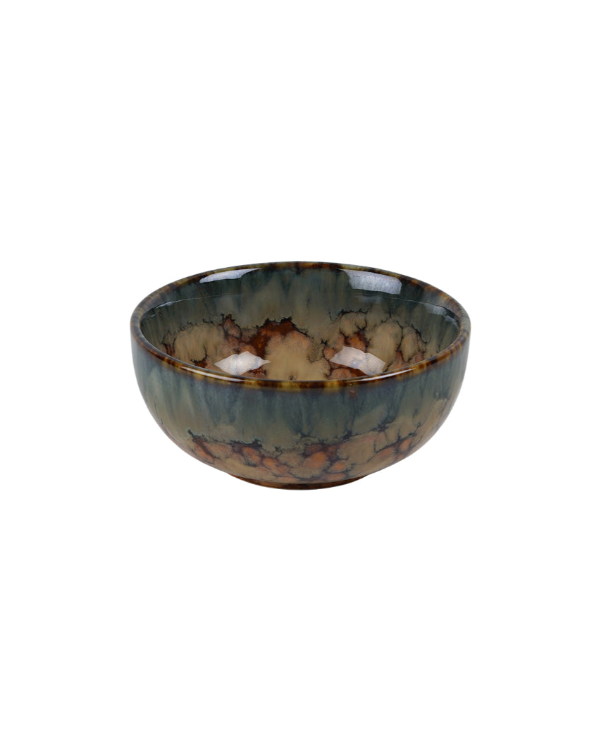 Versatile Ceramic Brown Textured Vegetable Bowls | Set of 6 | 180ml