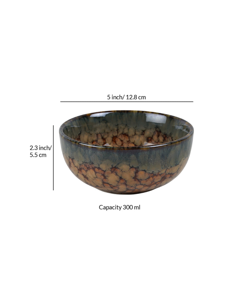 Essential Ceramic Brown Textured Serving Bowls | Set of 2