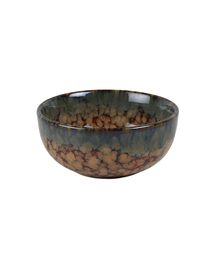Essential Ceramic Brown Textured Serving Bowls | Set of 2