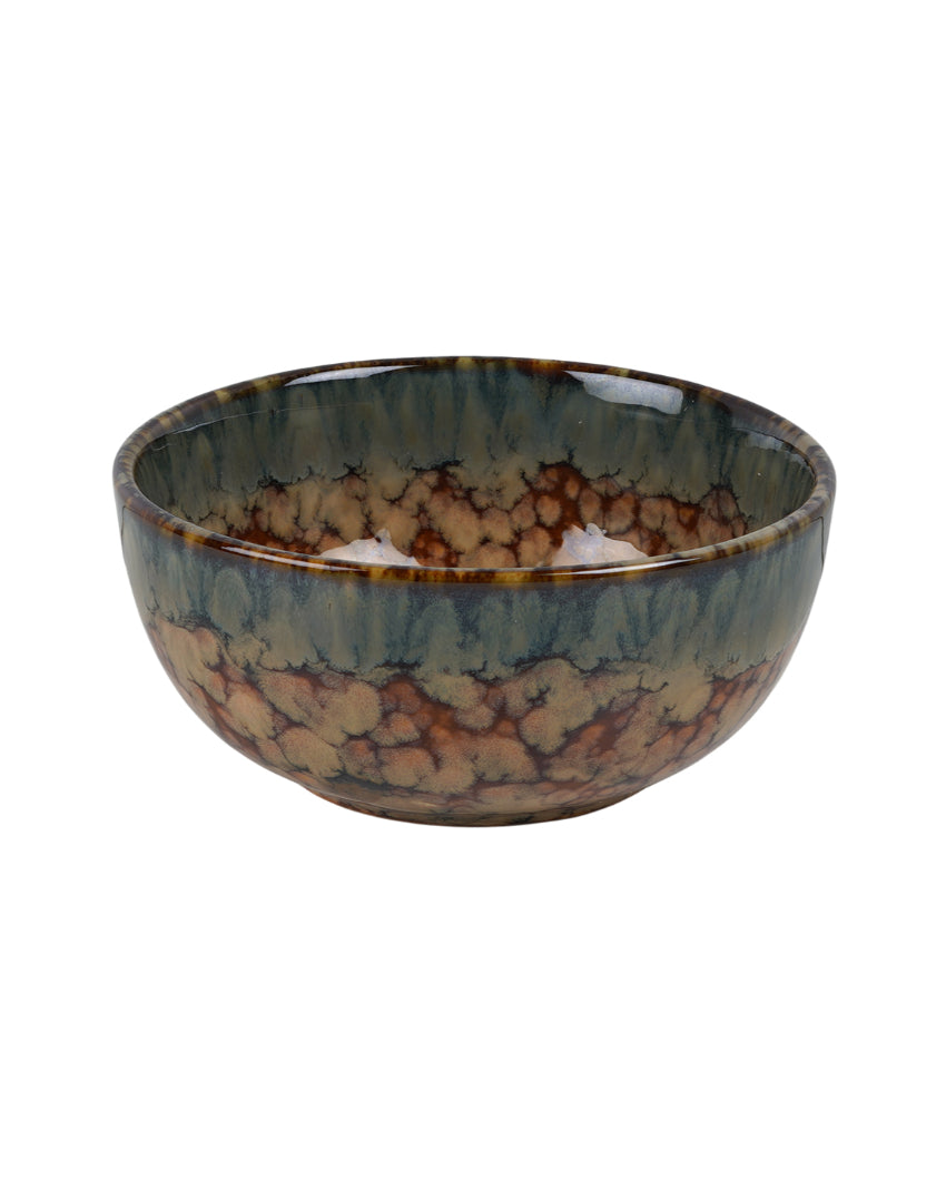 Essential Ceramic Brown Textured Serving Bowls | Set of 2