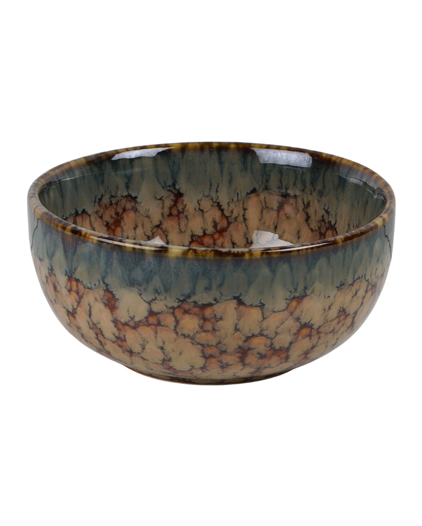 Essential Ceramic Brown Textured Serving Bowls | Set of 2