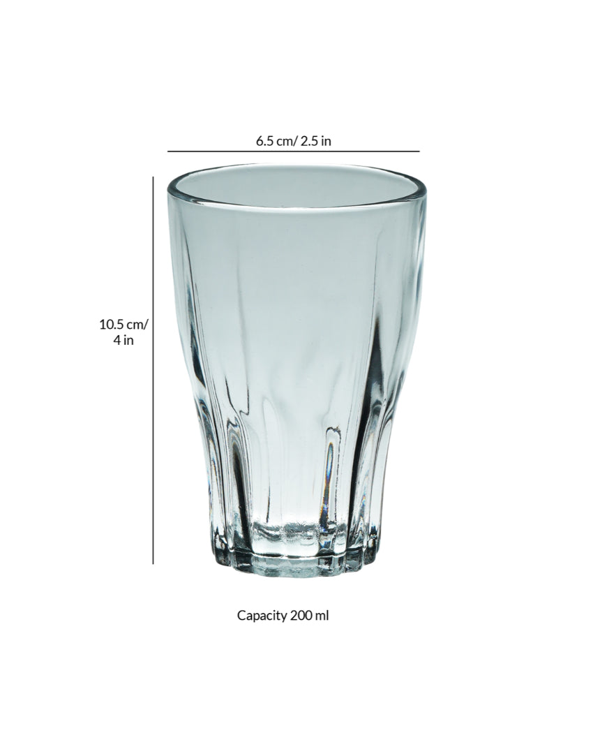 Elegant Lotus Cut Design Water Glass | 200ml | Set of 6 | 200ml