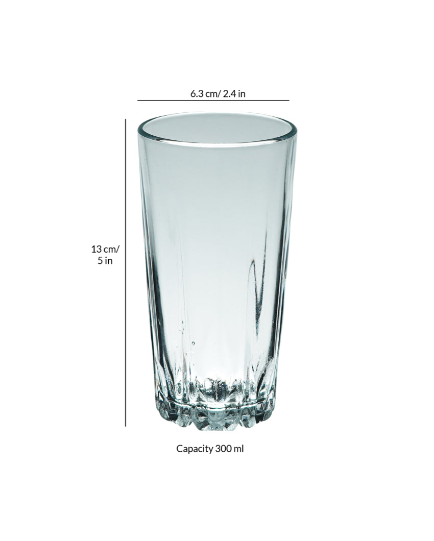 Classic Tall Clear Long Water Glass | Set of 6 | 300ml