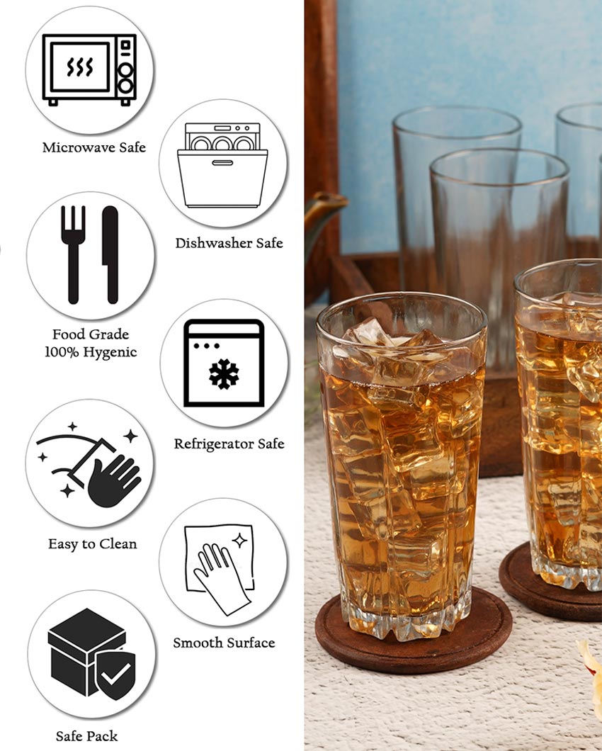 Classic Tall Clear Long Water Glass | Set of 6 | 300ml