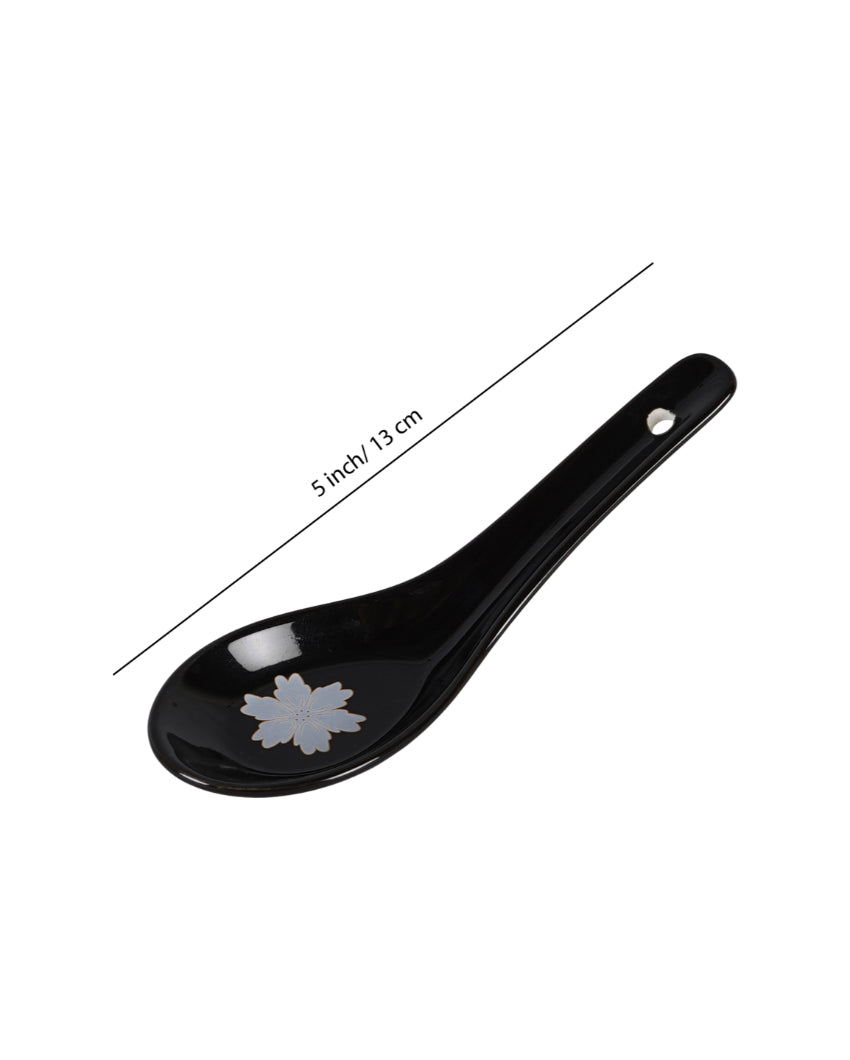 Classic Opalware Black Glossy Dinner Set | Pack of 33