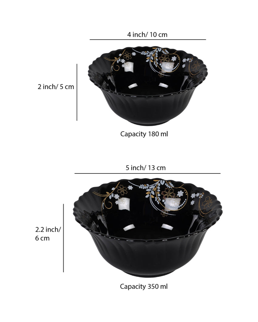 Classic Opalware Black Glossy Dinner Set | Pack of 33