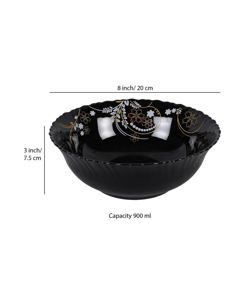 Classic Opalware Black Glossy Dinner Set | Pack of 33