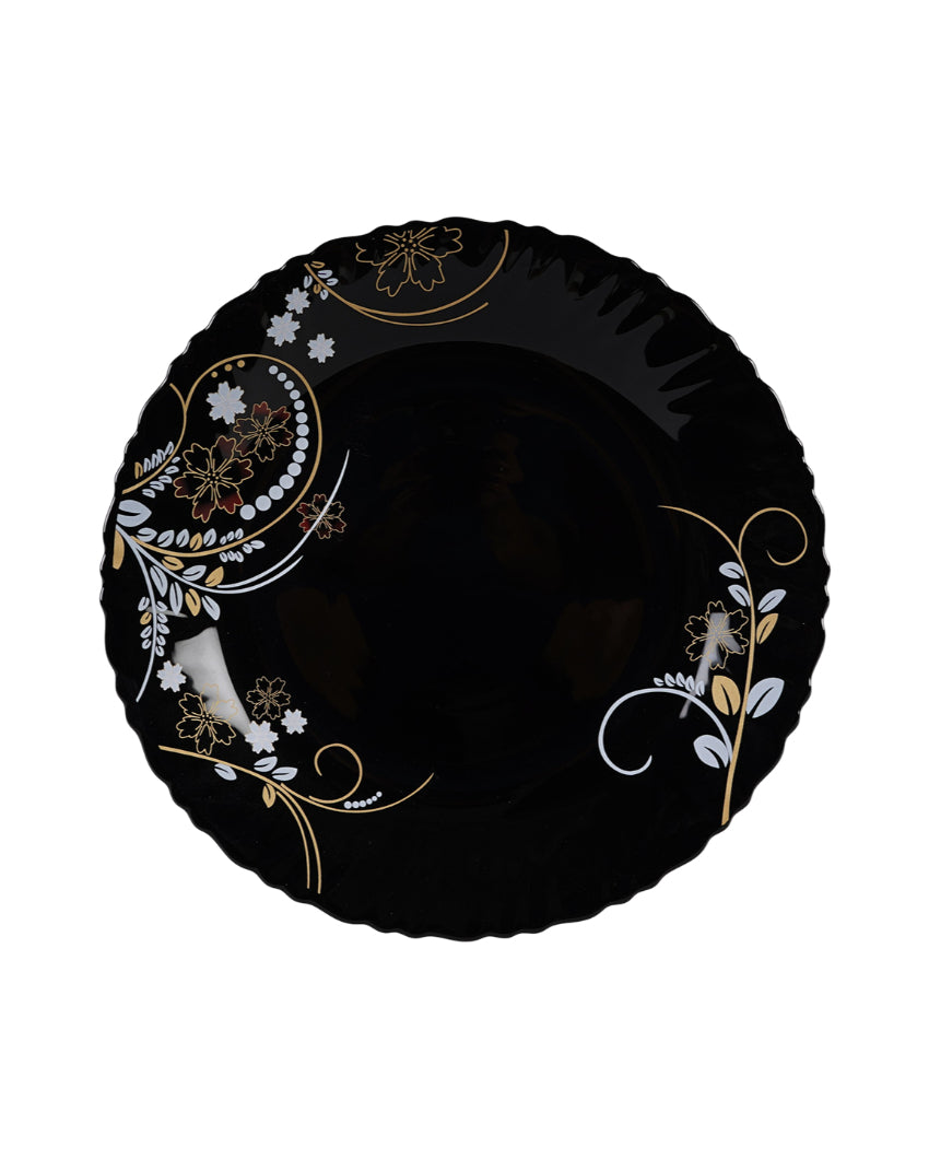 Classic Opalware Black Glossy Dinner Set | Pack of 33