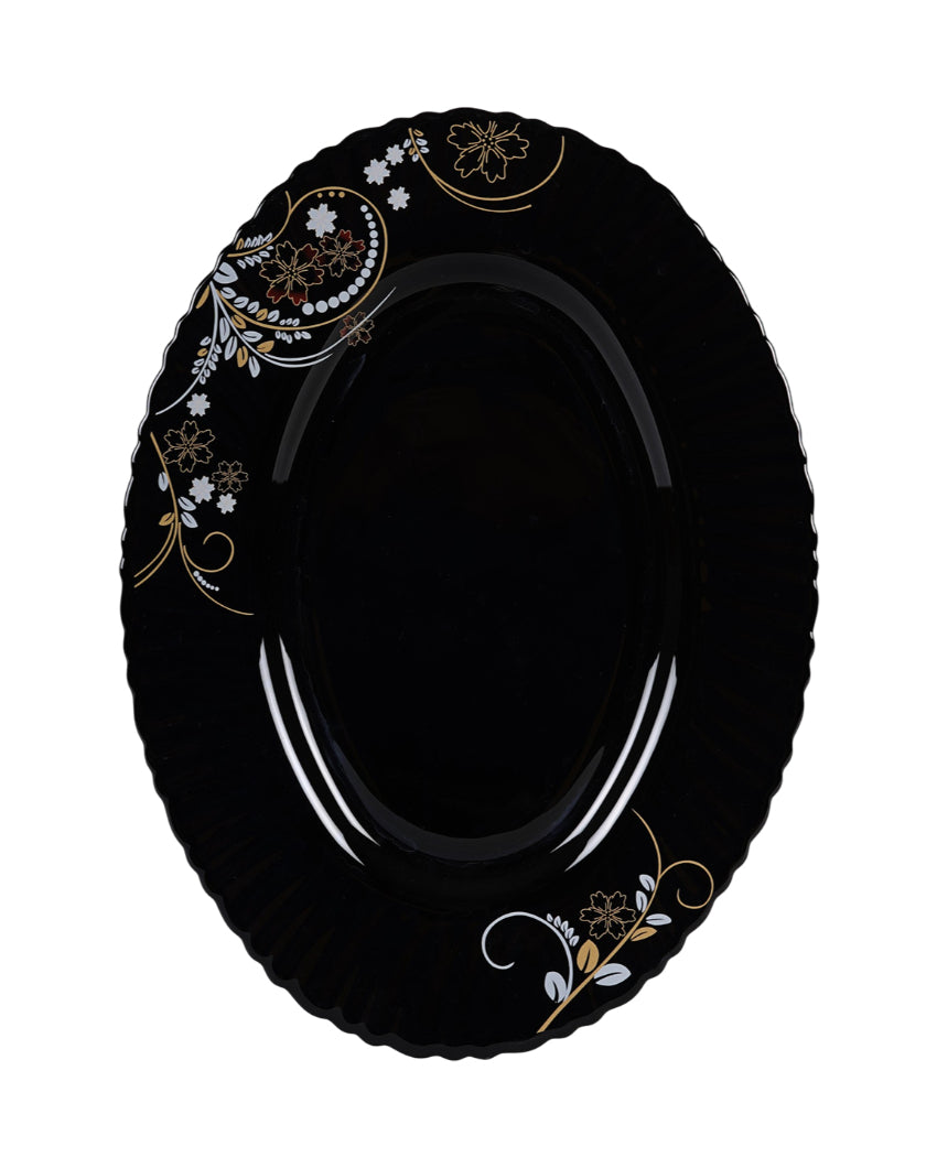 Classic Opalware Black Glossy Dinner Set | Pack of 33