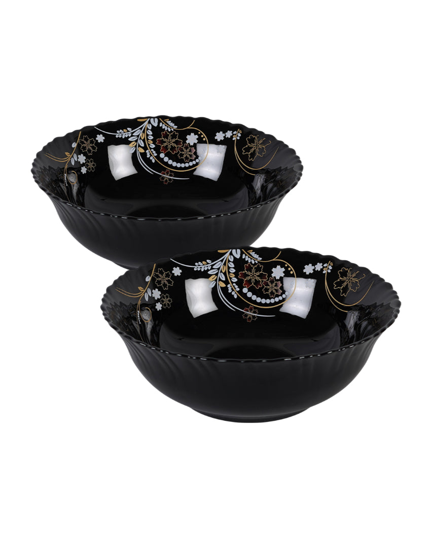Classic Opalware Black Glossy Dinner Set | Pack of 33