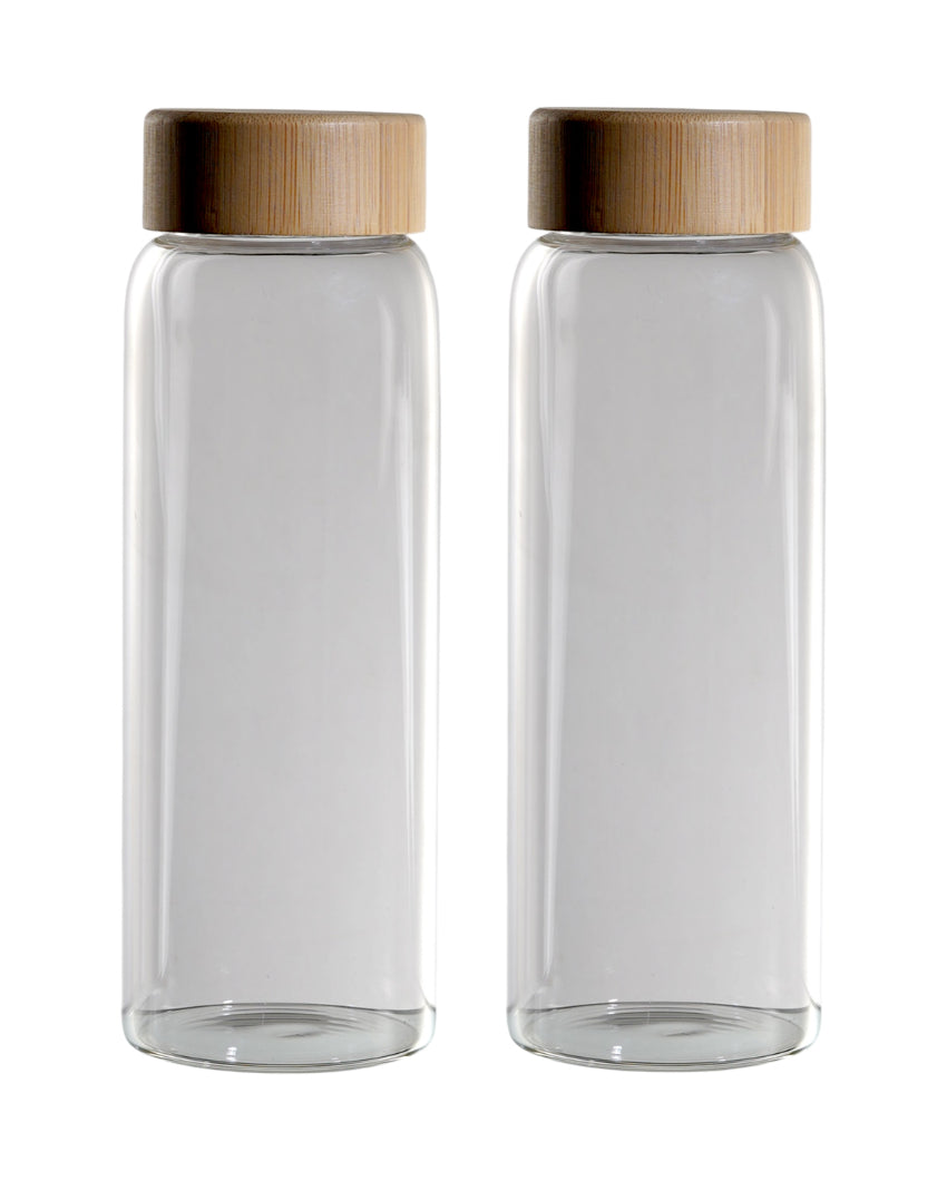 Modern Tall Smooth Glass Bottle | Set of 2 | 700ml