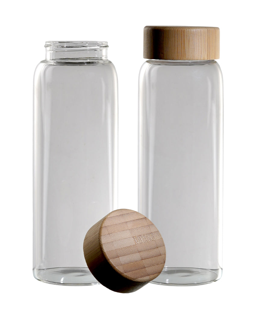 Modern Tall Smooth Glass Bottle | Set of 2 | 700ml