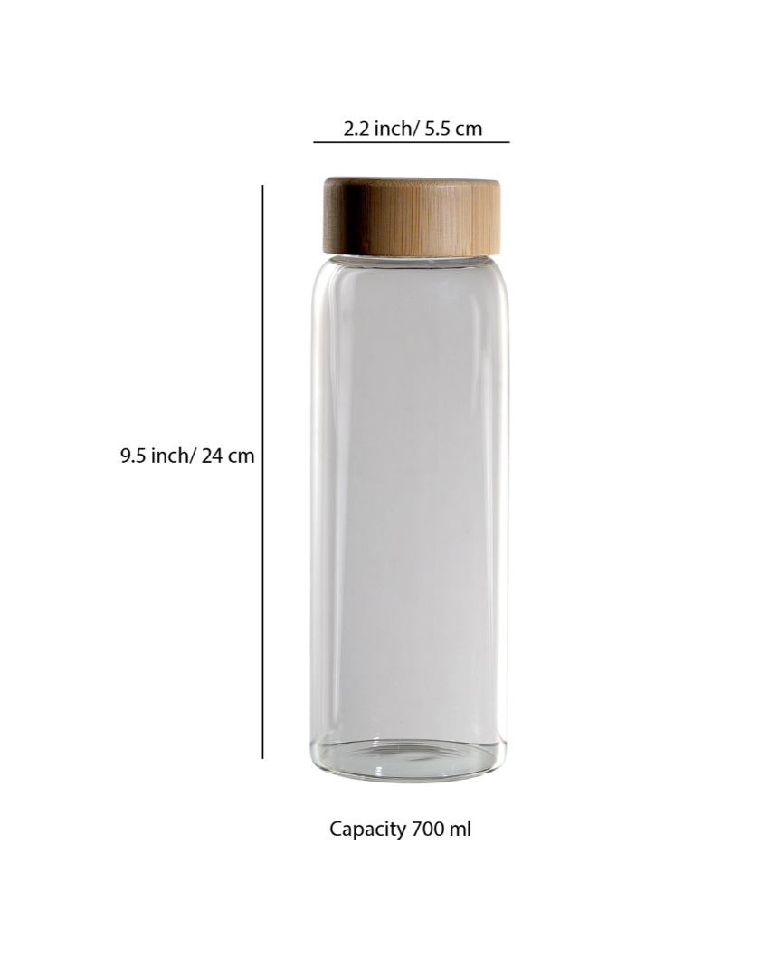 Modern Tall Smooth Glass Bottle | Set of 2 | 700ml