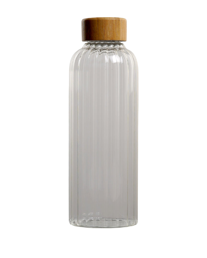 Clear Thin Stripe Glass Bottle | Set of 2 | 700ml