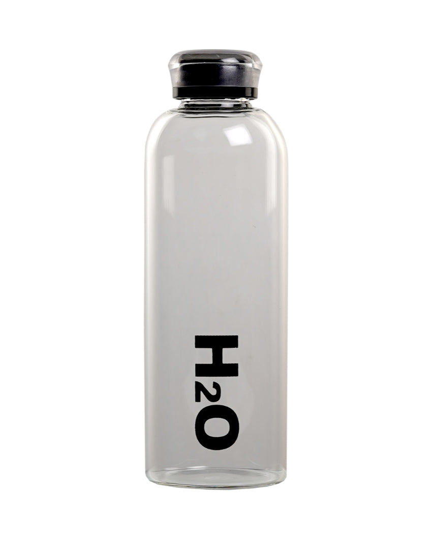 Clear Glossy Cap Glass Water Bottle | Set of 2 | 700ml