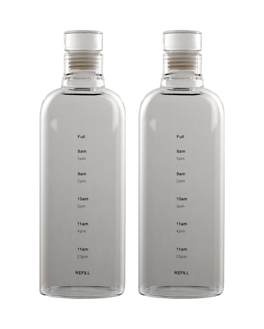 Classic Vibe Narrow Opening Glass Bottle | Set of 2 | 700ml