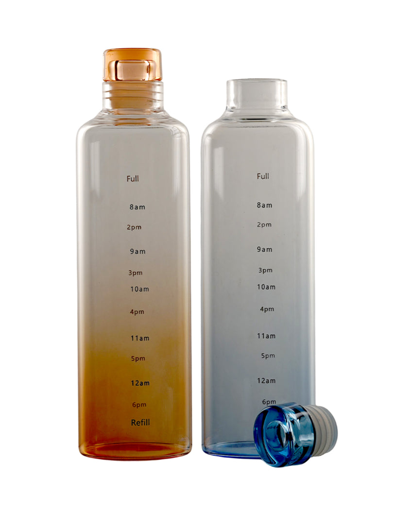 Morden Smooth Surface Glass Bottle | Set of 2 | 500ml