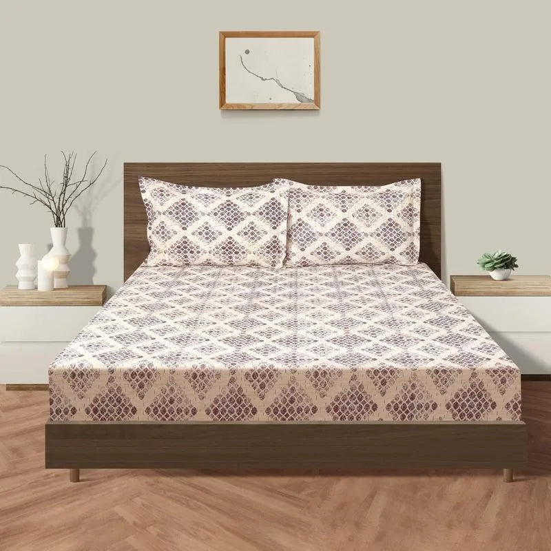 Abstract Purple Unique Print Cotton Bedding Set King Size