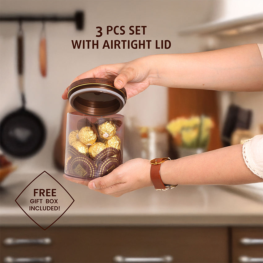 Meal Prep Unbreakable Airtight Darkwood Design Storage Containers | 800ml | Set of 2 | 5 x 8 inches