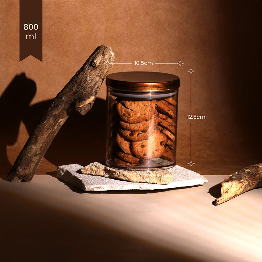 Meal Prep Unbreakable Airtight Darkwood Design Storage Containers | 800ml | Set of 2 | 5 x 8 inches