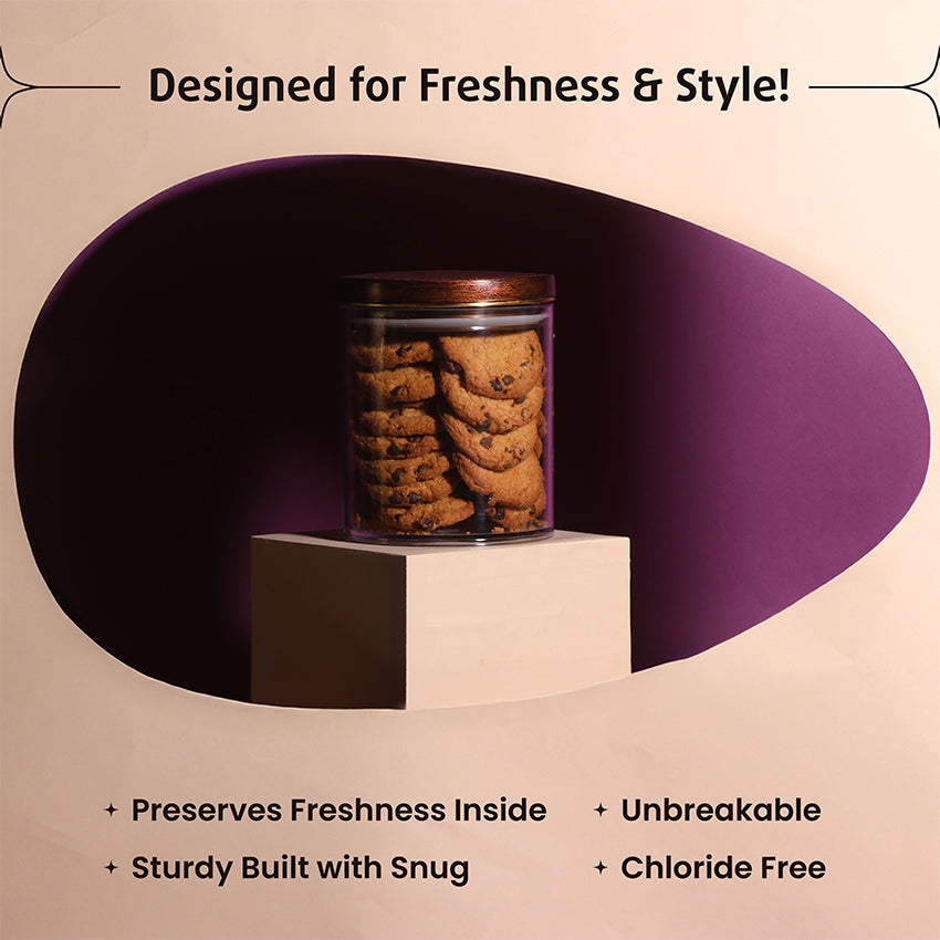 Meal Prep Unbreakable Airtight Darkwood Design Storage Containers | 800ml | Set of 2 | 5 x 8 inches