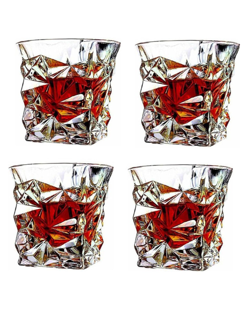 Premium Heavy Base Clear Glass Whiskey Tumblers | 250ml | 4 x 4 inches