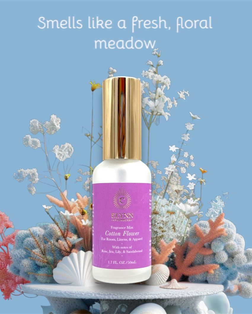 Cotton Flower Linen and Apparel Fragrance Mist For Room | 6 x 5 inches | 2 x 5 inches | 50ml