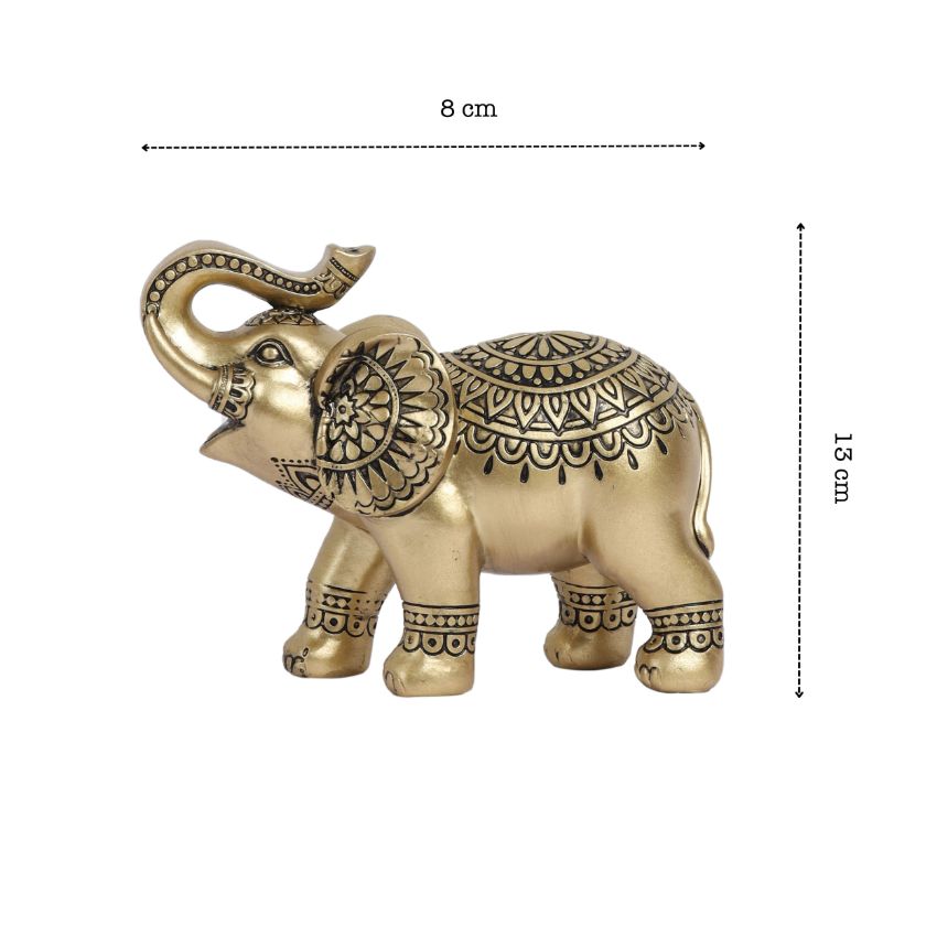 Luxurious Ornate Gold Elephant Decor | Set of 2 | 3 x 5 inches