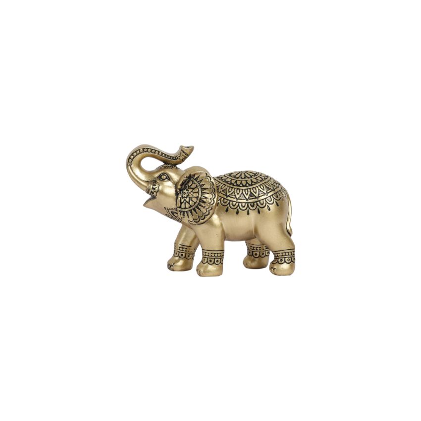 Charming Gold Elephant Figurine Lucky Charm | 3 x 6 inches