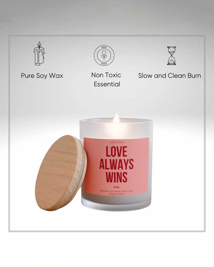 Eternal Love Always Wins Valentine’s Rose Soy Wax Candle | 3 x 4 inches | 200ml