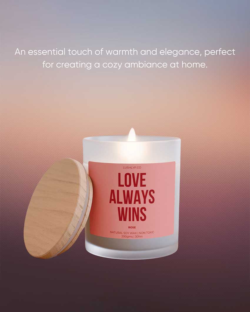 Eternal Love Always Wins Valentine’s Rose Soy Wax Candle | 3 x 4 inches | 200ml