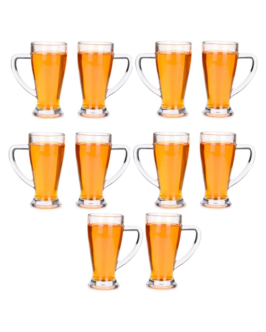 Heavy Base Clear Glass Beer Mugs | 250ml | 3 x 6 inches