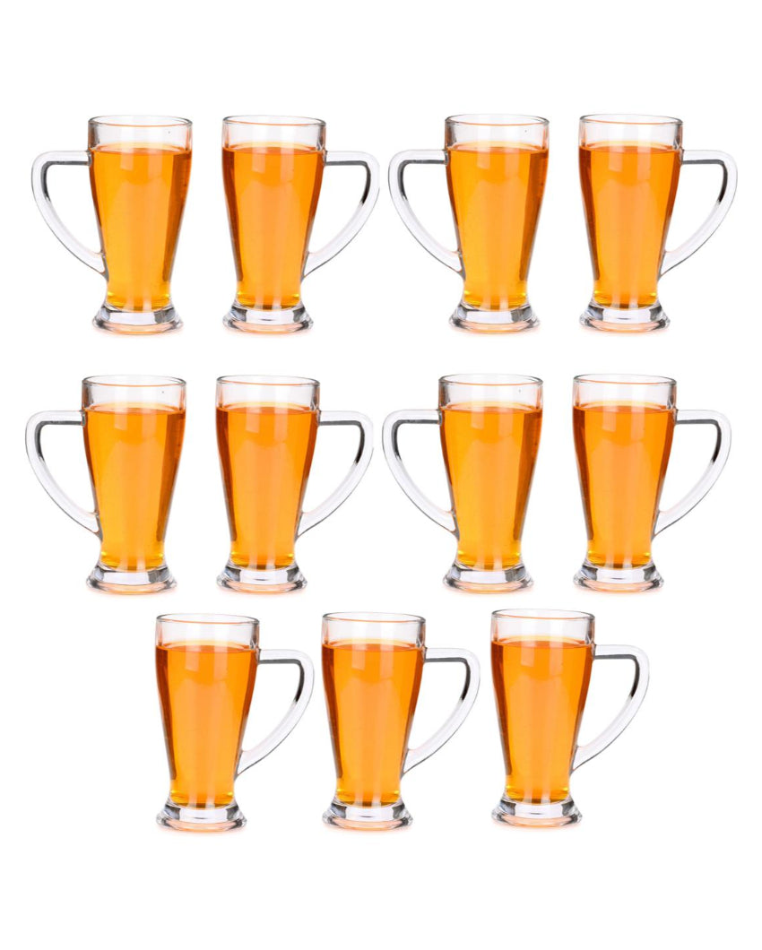 Heavy Base Clear Glass Beer Mugs | 250ml | 3 x 6 inches