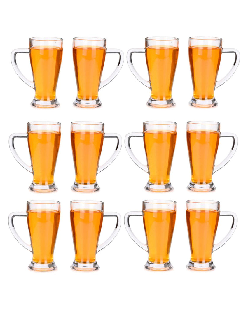 Heavy Base Clear Glass Beer Mugs | 250ml | 3 x 6 inches