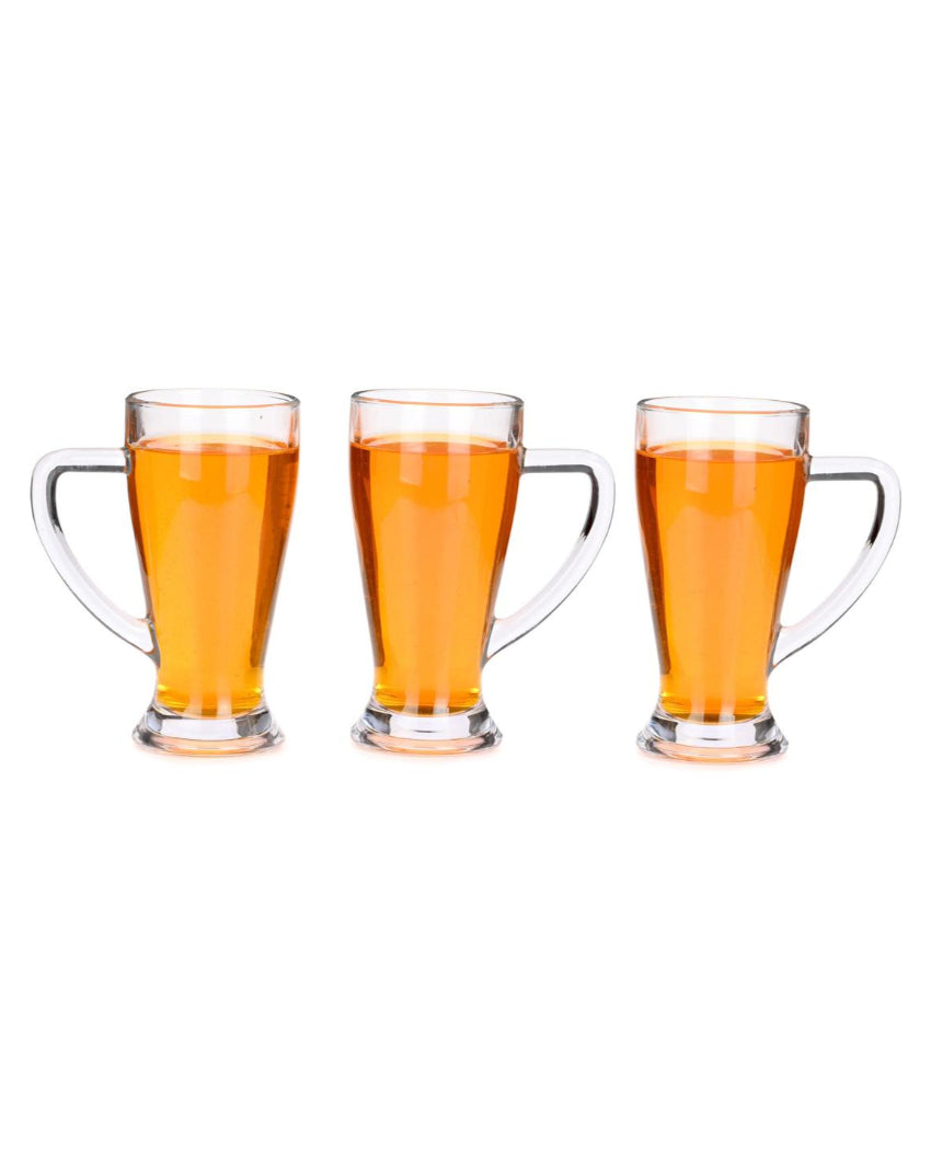 Heavy Base Clear Glass Beer Mugs | 250ml | 3 x 6 inches