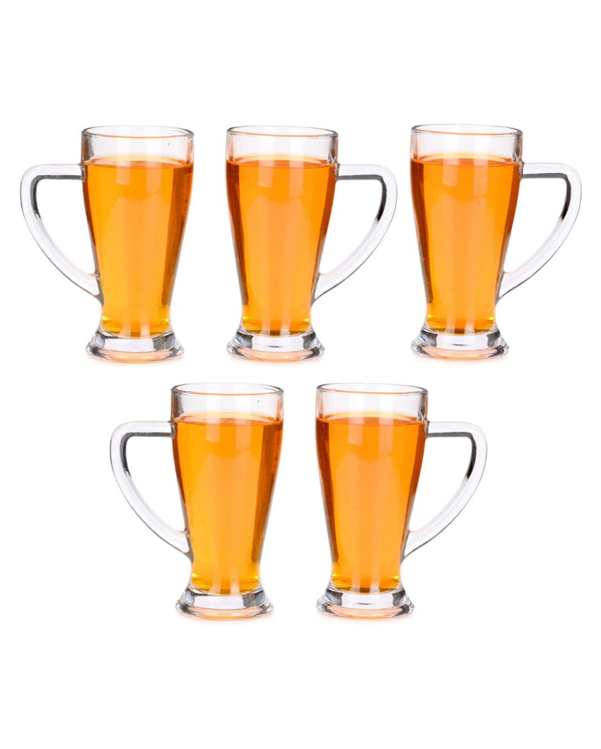 Heavy Base Clear Glass Beer Mugs | 250ml | 3 x 6 inches