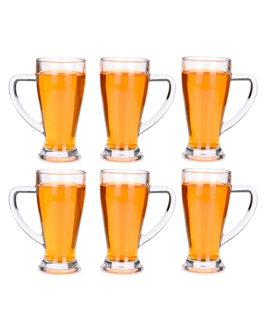Heavy Base Clear Glass Beer Mugs | 250ml | 3 x 6 inches