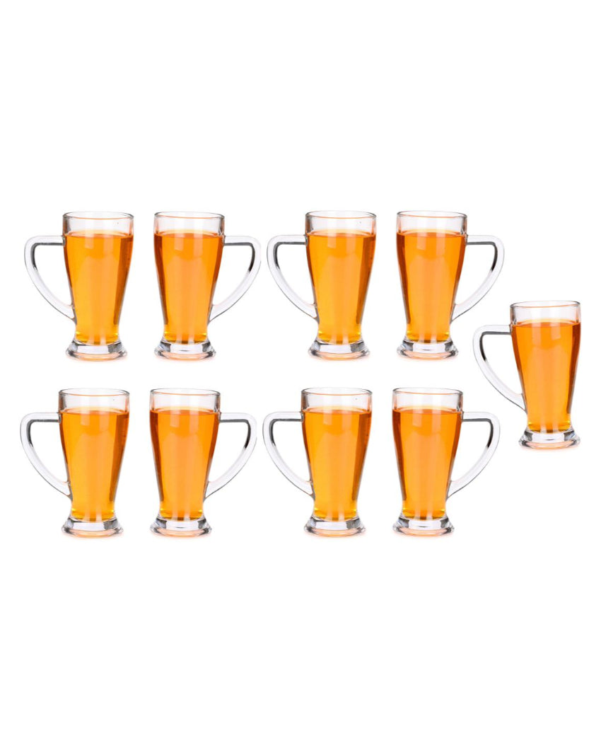 Heavy Base Clear Glass Beer Mugs | 250ml | 3 x 6 inches