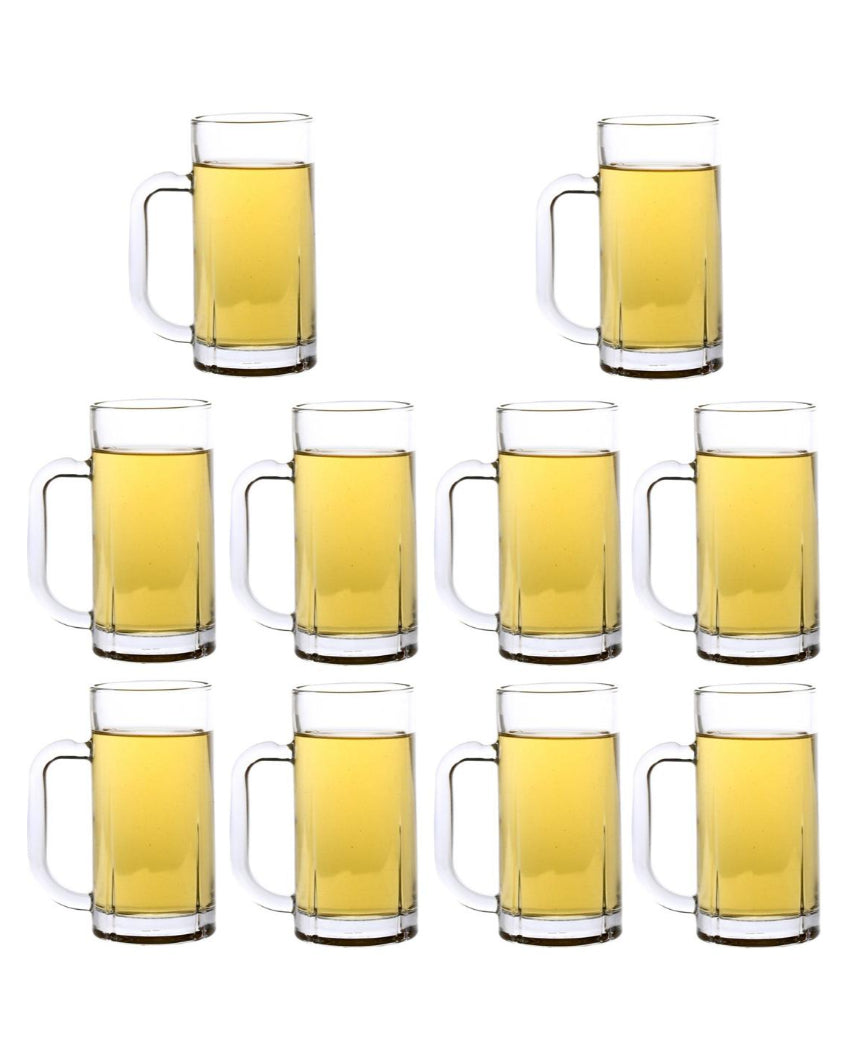 Vintage Look Clear Glass Beer Mugs | 300ml | 3 x 6 inches