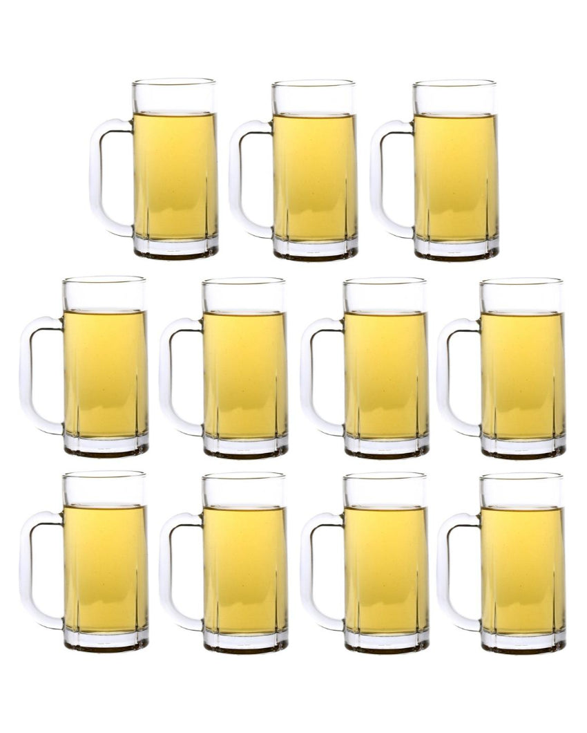 Vintage Look Clear Glass Beer Mugs | 300ml | 3 x 6 inches