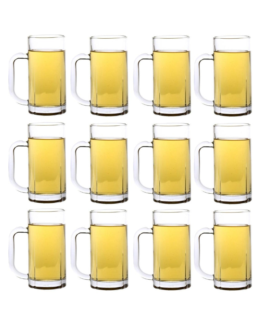 Vintage Look Clear Glass Beer Mugs | 300ml | 3 x 6 inches