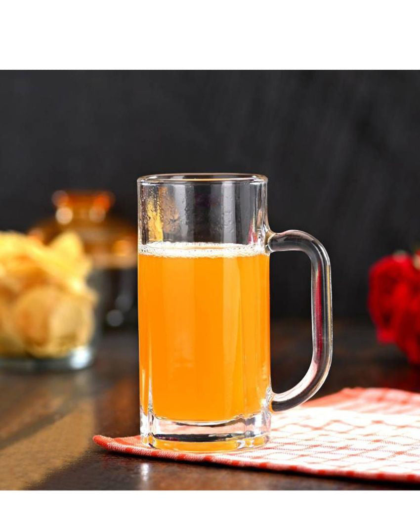 Vintage Look Clear Glass Beer Mugs | 300ml | 3 x 6 inches